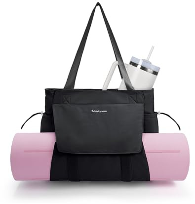 sportsnew Borsa Yoga con Tappetino Borsa Sportiva Unisex con Tasca Impermeabile Tote Grande con Zip Leggera e Capiente per Fitness e Palestra Fino a 10mm di Tappetino Yoga