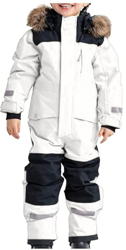 Tuta da neve 2025 Nuovi Bambini Ragazzi Tuta da Sci Termica Tuta da Neve Invernale Calda Antivento Tuta Invernale Con Tuta Impermeabile Staccabile Outdoor Tuta Softshell, bianco, 14-15 Jahre