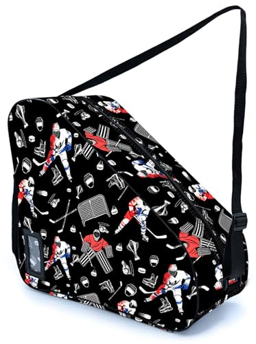 Bzocm Ice Hockey Skate Bag For Ice Roller Inline Skates With Adjustable Shoulder Strap Fit Women Men Adults