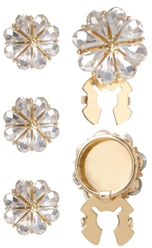 VAEIORP 5 Piezas Cubiertas de Botones de Strass, Cubiertas Desmontables para Botones de Manga, Adornos Decorativos para Traje, Puño, Esmoquin, Camisa, DIY, Decoración Festiva