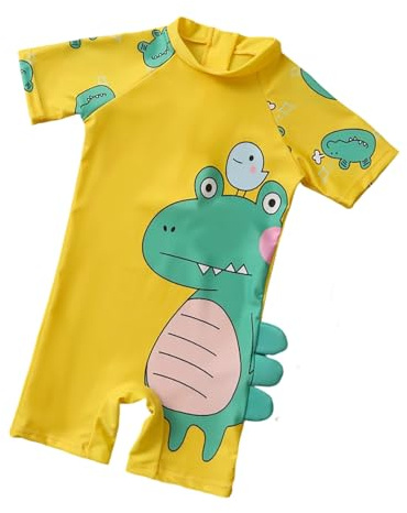 Kelandoom Maillots De Bain pour Garçons Une Piece Maillot Bébé Garçon Pièce avec Shorts + Chapeau Soleil Combinaison Et Natation en Neoprene Short Enfant Garcon 10 Ans
