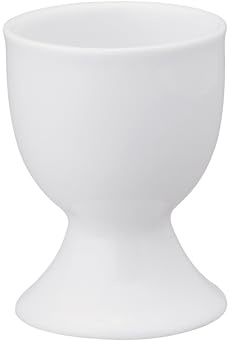 HIC Kitchen Single Egg Cup, Fine White Porcelain