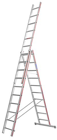 HYMER 404733 Mehrzweckleiter , 3-teilig , 3x11 Sprossen