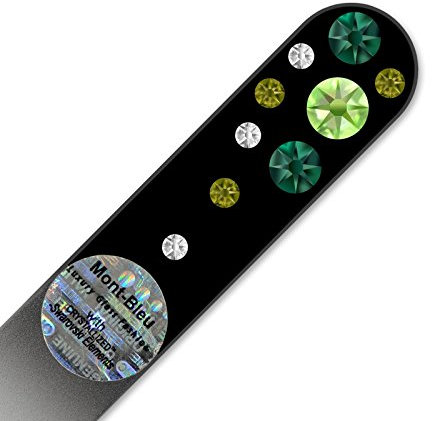 Mini lime per unghie in vetro decorato a mano con Swarovski Elements | Vetro di Boemia temperato originale, garanzia a vita, in custodia di velluto nero