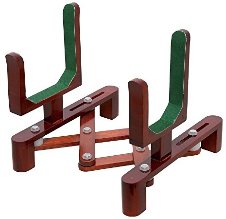 GEWA Violin and Viola Table Stand Wood - Felt Rest - Extendable to 16 cm - Scissor Stand - Dark Brown