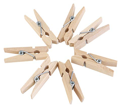 ULTNICE 100 Stück Holzklammern Wäscheklammern mini Dekorativer Klammer Holz Handwerks Foto Clip 3.5 x 1CM