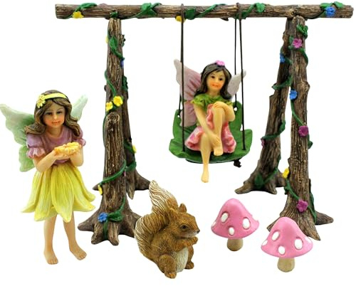 PRETMANNS Fairies for Fairy Garden Accessories Kit, 6 Piece Set, Outdoor