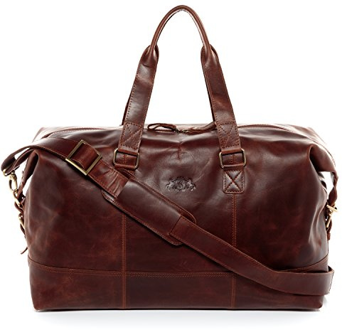 SID & VAIN Travel Bag Holdall Yale Large Duffel Bag Real Leather Weekender Duffle Leather Bag Women and Men