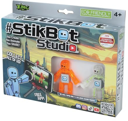 Zing StikBot S1003 Studio, Orange and White/Clear