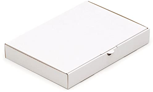 KK Verpackungen Maxibriefkartons 350 x 250 x 50 mm Weiß DIN A4+ B4 (Innenmaß 350 x 250 x 50 mm) | 50 Stück, Versandkartons Faltschachteln Maxibrief Post-Kartons für Warensendungen Büchersendungen