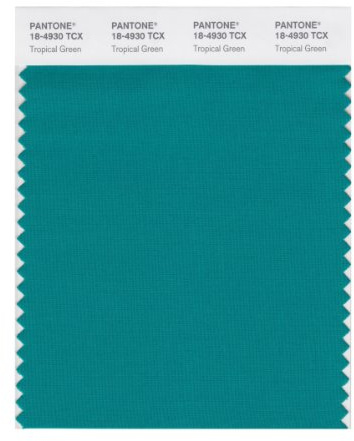 PANTONE SMART 18-4930X Color Swatch Card, Tropical Green