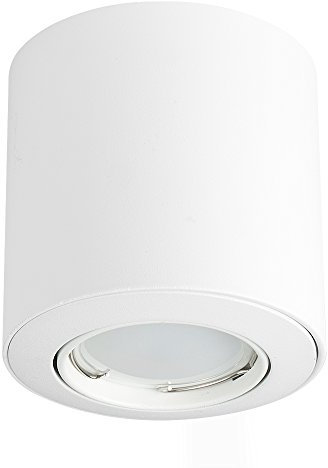 MiniSun | GU10 Gloss White Tiltable Surface Mounted Ceiling Spotlight Downlights | Ceiling Spots, Home Décor & Improvement Essential | Pack of 10 | Includes Bulb [Cool White] | Mains Wired