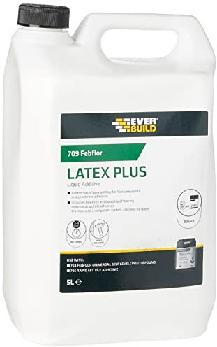 Everbuild 709 Febflor Flexiplus Latex – Liquid Additive – Improves Toughness And Flexibility – Increases Adhesion – Frost Resistant – White – 5 Litre