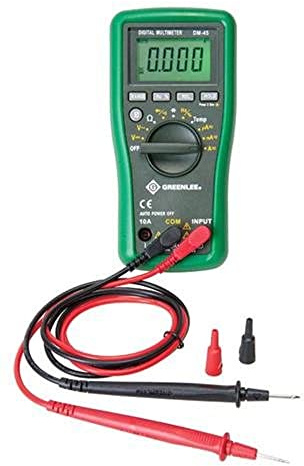 Greenlee - Dmm, 600V Ac/Dc, 10A, Cap,Temp, Elec Test Instruments (DM-45), Black