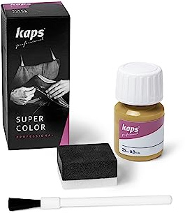 Kaps Super Color Lederfarbe für Naturleder, Synthetik und Textil, Lederfärber, 25 ml, Ocker 108