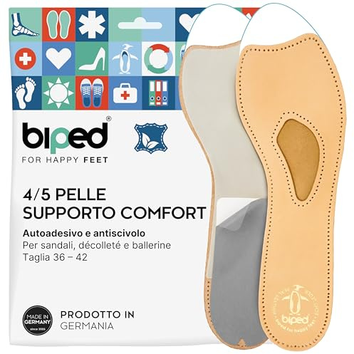 biped semelles 4/5 en cuir avec soutien de voûte et coussinet avant-pied – pour escarpins, talons hauts, ballerines et chaussures ouvertes – adhésives souples z2226(39)