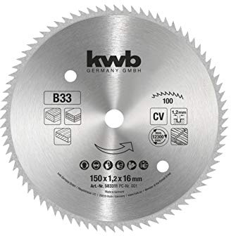 kwb lama per sega circolare 150 x 16 mm, Made in Germany, tagli molto fini, adatta per pannelli di legno, legno profilato e legno tenero