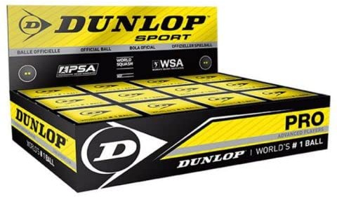 Dunlop Double Yellow Dot Official Squash Balls Pack of 12 by Dunlop