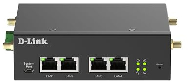 D-Link DWM-314-G 5G M2M VPN Modem, Rugged Indutrial 5G NR Router, IoT Gateway, Dual-SIM, Remote Monitoring, SA, NSA, 4G LTE Cat 19, 4 GbE Ports, OpenVPN/WireGuard Client, 9-36V DC