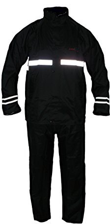 protectWEAR Combinaison Imperméable de moto, combinaison de pluie, 2 pièces, noir, RK, Taille: 4XL