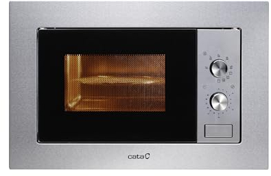 CATA MC 20 IX Microonde Incassato Inox Interno in Acciaio Inossidabile 5 Livelli di Potenza Grill da 1000 W Scongelamento Automatico Con Timer Capacità 20L Larghezza 60 cm