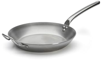 De Buyer 5130.32 Carbone Plus Round Frying Pan with Stainless Steel Cold Handle, 32 cm Diameter