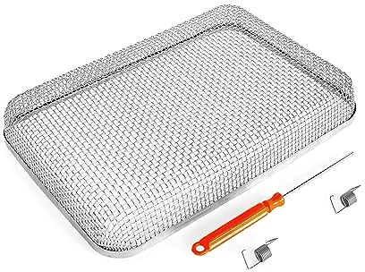 Camco Flying Insect Screen- Protects The Water Heater Vents from Flying Insect Nests, Stainless Steel Mesh, WH 500 -(42145),6 X 8.5 X 1.3, White