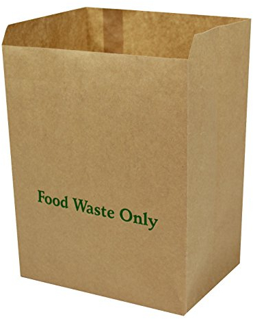 8 Litre x 50 Paper Compostable Bags Kitchen Caddy Liners - Food Waste Bin Liners - EcoSack 8L Biodegradable Bags with Composting Guide