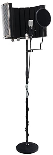 Pronomic CM-22 Studio Großmembranmikrofon XLR-Kondensatormikrofon inkl. Popkiller und Micscreen Set (inkl. Spinne, Transportkoffer, Reduziergewinde, Windschutz, Popschutz und Schall-Absorber) schwarz