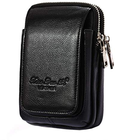 Xieben Marsupio Borsello in Pelle Da Cintura per Uomo Smartphone Telefono Custodia Tracolla Cellulare Verticale Portafoglio Mini borse Viaggio Con Clip Phone