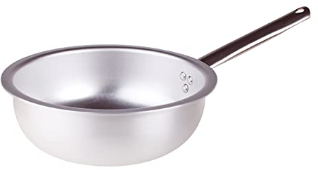 Pentole Agnelli ALMA111BM20 Alluminio Professionale 3 mm, Padella a Mantecare Salta Pasta e Riso con Manico Tubolare, 20 cm