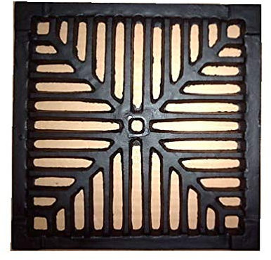 12 x 12 305mm x 305mm 13mm 1/2 Thick Square Cast Iron Gully Grid/Grate Heavy Duty Drain Cover Black Satin Finish. Deliveries to Mainland UK ONLY