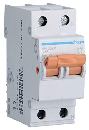 Interruptor automático magnetotérmico serie MN, 1P+N, 32A, curva C, 6KA