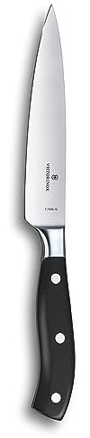Victorinox Grand Maître, Profi Kochmesser, Extra Scharfe Klinge, gerader Schliff, 15 cm, Robuster Kunststoffgriff, Rostfreier Stahl, schwarz