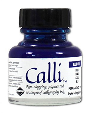 Daler-Rowney Calli Calligraphy Ink, Glass Bottle, 1oz - 29.5 ml, Blue