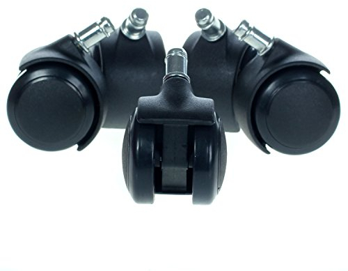 HIMRY KXD3200 – Ruedas para Silla de Oficina, 5 Unidades, para parqué, 11 mm, para Suelos Duros, Color Negro
