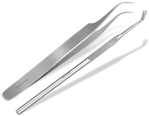 Zeckenentferner Set Zecken Zange Pinzette Zeckenhaken für Hunde Katzen aus Edelstahl