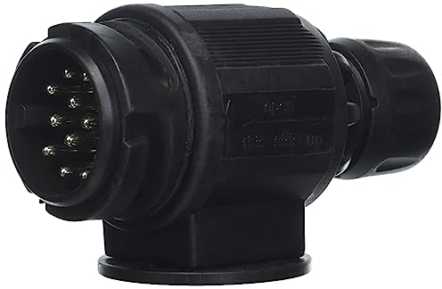 as - Schwabe Camping Stecker 13-polig – 12 V Anhänger-Stecker für Outdoor & Caravan – Adapter DIN 1724 mit Schraubanschluss – Wohnwagen & Wohnmobil Zubehör – IP44 – Made in Germany – Schwarz, 60464
