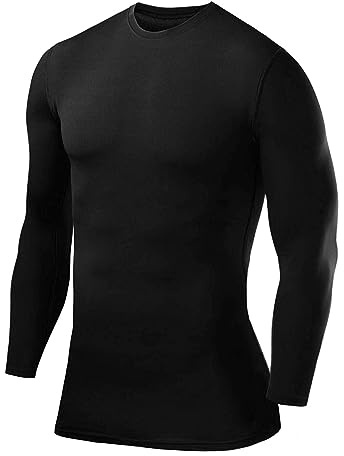PowerLayer Compression Tops for Men Base Layers Men's Running Top Thermal Shirt - Black, XXL