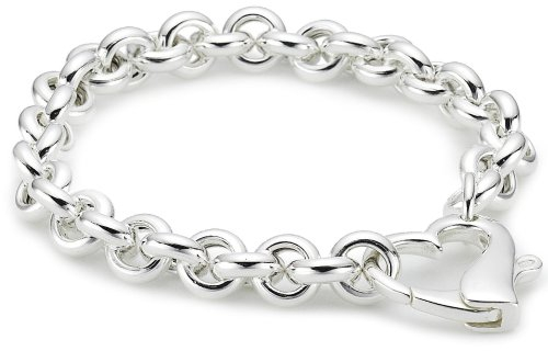 Vinani Damen Armband 925 Silber- Armband mit Herz-verschluss für Frauen aus 925 Sterling Silber - AHSS