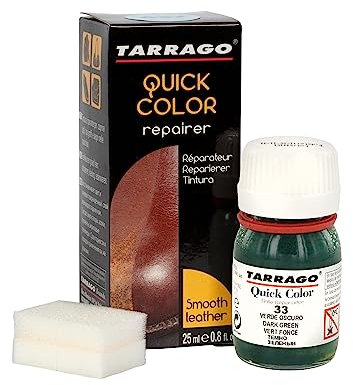 Tarrago | Quick Color 25 ml | Tinte Reparador para Cuero (Verde Oscuro 33)