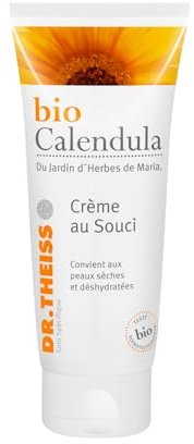 Dr. Theiss Bio Calendula Cream med ringblomma – skyddar och mjukar – 98,8 % av naturligt ursprung – alla hudtyper, även känslig, intensiv återfuktning – 100 ml