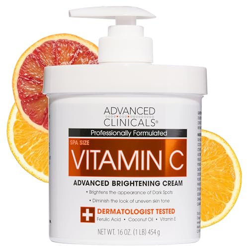 Advanced Clinicals, Vitamin C, Advanced Brightening Cream, 16 oz