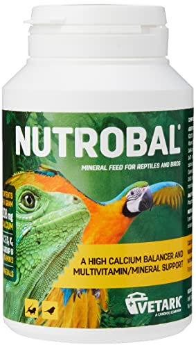 Nutrobal, Calcium & Vitamin D3 Mineral Supplement for Birds & Reptiles, Powder, Easy to Administer, 100g