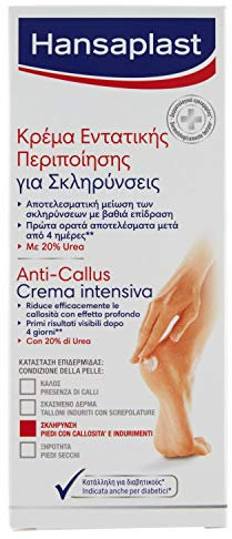 Hansaplast Anti Callus Crema Piedi Secchi Intensiva e Idratante, Crema piedi secchi screpolati arricchitacon Tecnologia Aquaporin e 20% di Urea, 1 Confezione da 75 ml