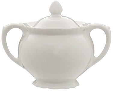 Premier Housewares Bol à Sucre en Relief en Porcelaine – Blanc
