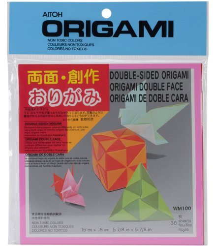 Aitoh Double Sided Solid Origami Paper, 5.875 by 5.875-Inch, 36/Pack