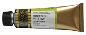 Mijello Mission Gold Class Water Color Paint, 15ml Tube, Greenish Yellow,W531