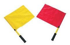New Plain Referee Linesman's Flags Set Football Soccer Touchline