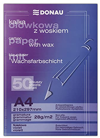 DONAU 1923950PL-23 blåpapper/kopieringspapper med vaxfärglager, A4, 50 ark, lila
